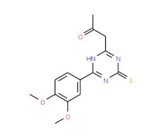 1-[4-(3,4-Dimethoxy-phenyl)-6-mercapto-[1,3,5]triazin-2-yl]-propan-2-one - chemical structure image