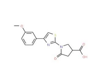1-[4-(3-methoxyphenyl)-1,3-thiazol-2-yl]-5-oxopyrrolidine-3-carboxylic acid - chemical structure image