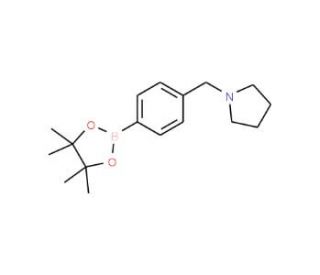 1-[4-(4,4,5,5-Tetramethyl-1,3,2-dioxaborolan-2-yl)benzyl]pyrrolidine (CAS 884507-39-5) - chemical structure image