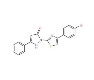 1-[4-(4-Bromophenyl)-1,3-thiazol-2-yl]-3-phenyl-1H-pyrazol-5-ol - chemical structure image