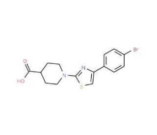 1-[4-(4-Bromophenyl)-1,3-thiazol-2-yl]-4-piperidinecarboxylic acid - chemical structure image