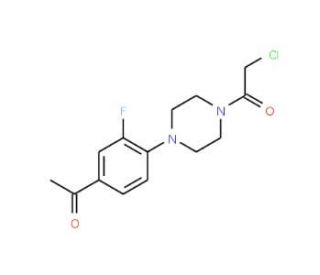 1-{4-[4-(chloroacetyl)piperazin-1-yl]-3-fluorophenyl}ethanone - chemical structure image