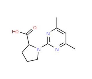1-(4,6-Dimethylpyrimidin-2-yl)pyrrolidine-2-carboxylic acid - chemical structure image