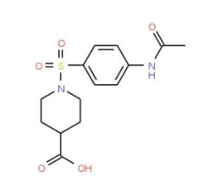 1-(4-Acetylamino-benzenesulfonyl)-piperidine-4-carboxylic acid (CAS 314744-44-0) - chemical structure image
