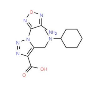 1-(4-Amino-1,2,5-oxadiazol-3-yl)-5-{[cyclohexyl(methyl)amino]methyl}-1H-1,2,3-triazole-4-carboxylic - chemical structure imag
