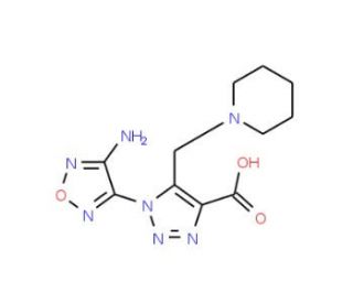 1-(4-Amino-1,2,5-oxadiazol-3-yl)-5-(piperidin-1-ylmethyl)-1H-1,2,3-triazole-4-carboxylic acid - chemical structure image