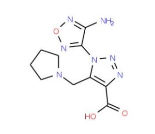 1-(4-Amino-1,2,5-oxadiazol-3-yl)-5-(pyrrolidin-1-ylmethyl)-1H-1,2,3-triazole-4-carboxylic acid - chemical structure image