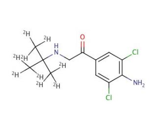 1-(4-Amino-3,5-dichloro-phenyl)-2-tert-butyl-d9-amino-ethanone (CAS 129138-59-6) - chemical structure image