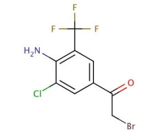 1-[4-Amino-3-chloro-5-(trifluoromethyl)phenyl]-2-bromo-ethanone - chemical structure image