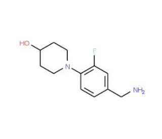 1-[4-(aminomethyl)-2-fluorophenyl]piperidin-4-ol - chemical structure image