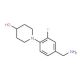 1-[4-(aminomethyl)-2-fluorophenyl]piperidin-4-ol - chemical structure image
