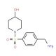 1-{[4-(aminomethyl)phenyl]sulfonyl}piperidin-4-ol - chemical structure image