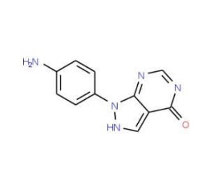 1-(4-aminophenyl)-1,5-dihydro-4H-pyrazolo[3,4-d]pyrimidin-4-one - chemical structure image
