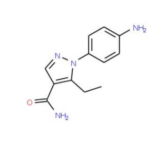 1-(4-aminophenyl)-5-ethyl-1H-pyrazole-4-carboxamide - chemical structure image