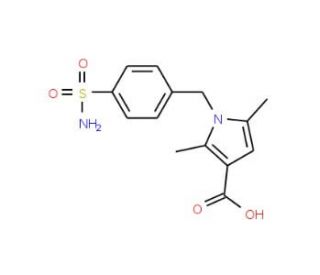 1-[4-(aminosulfonyl)benzyl]-2,5-dimethyl-1H-pyrrole-3-carboxylic acid - chemical structure image