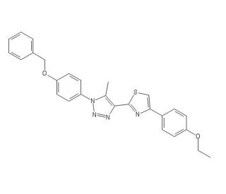 1-[4-(benzyloxy)phenyl]-4-[4-(4-ethoxyphenyl)-1,3-thiazol-2-yl]-5-methyl-1H-1,2,3-triazole - chemical structure image