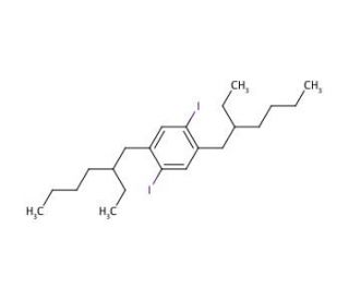 1,4-Bis(2-ethylhexyl)-2,5-diiodobenzene (CAS 225512-46-9) - chemical structure image