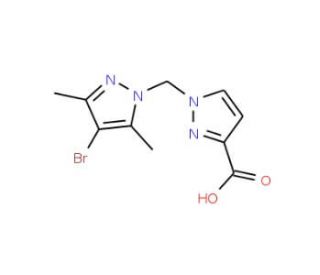 1-(4-Bromo-3,5-dimethyl-pyrazol-1-ylmethyl)-1H-pyrazole-3-carboxylic acid - chemical structure image