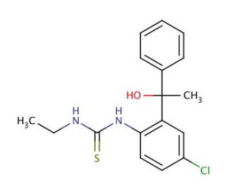 1-[4-Chloro-2-(1&prime;-hydroxy-1&prime;-methylbenzyl)phenyl]-3-ethyl-2-thio-urea - chemical structure image