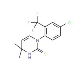 1-[4-Chloro-2-(trifluoromethyl)phenyl]-4,4-dimethyl-1,4-dihydropyrimidine-2-thiol - chemical structure image