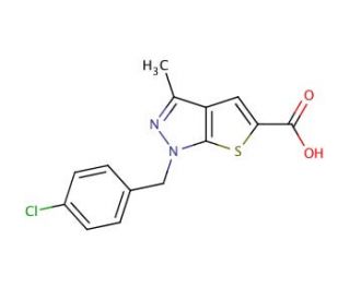 1-(4-Chloro-benzyl)-3-methyl-1H-thieno[2,3-c]pyrazole-5-carboxylic acid - chemical structure image