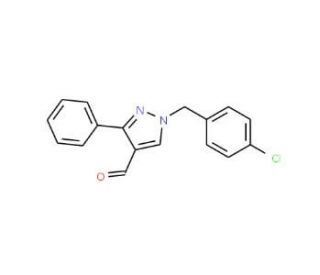 1-(4-Chlorobenzyl)-3-phenyl-1H-pyrazole-4-carbaldehyde - chemical structure image