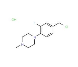 1-[4-(chloromethyl)-2-fluorophenyl]-4-methylpiperazine hydrochloride - chemical structure image