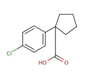 1-(4-Chlorophenyl)-1-cyclopentanecarboxylic acid (CAS 80789-69-1) - chemical structure image