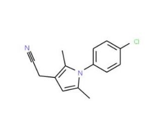 [1-(4-chlorophenyl)-2,5-dimethyl-1H-pyrrol-3-yl]acetonitrile (CAS 42780-48-3) - chemical structure image