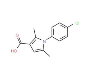 1-(4-chlorophenyl)-2,5-dimethyl-1H-pyrrole-3-carboxylic acid (CAS 60217-76-7) - chemical structure image