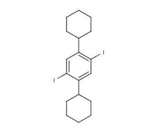 1,4-Dicyclohexyl-2,5-diiodobenzene (CAS 236407-24-2) - chemical structure image