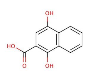 1,4-Dihydroxy-2-naphthoic acid (CAS 31519-22-9) - chemical structure image