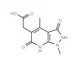 (1,4-dimethyl-3,6-dioxo-2,3,6,7-tetrahydro-1H-pyrazolo[3,4-b]pyridin-5-yl)acetic acid - chemical structure image