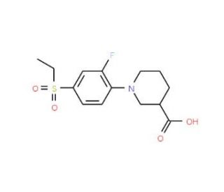 1-[4-(Ethylsulfonyl)-2-fluorophenyl]piperidine-3-carboxylic acid - chemical structure image