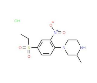 1-[4-(Ethylsulfonyl)-2-nitrophenyl]-3-methylpiperazine hydrochloride - chemical structure image