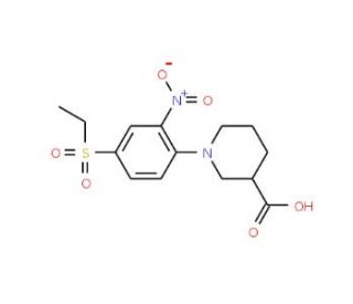 1-[4-(Ethylsulfonyl)-2-nitrophenyl]piperidine-3-carboxylic acid - chemical structure image
