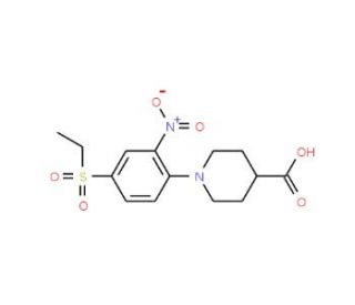 1-[4-(Ethylsulfonyl)-2-nitrophenyl]piperidine-4-carboxylic acid - chemical structure image