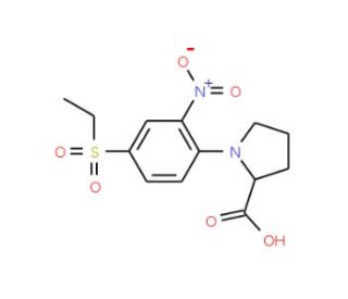 1-[4-(Ethylsulfonyl)-2-nitrophenyl]pyrrolidine-2-carboxylic acid - chemical structure image