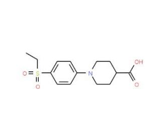 1-[4-(Ethylsulfonyl)phenyl]piperidine-4-carboxylic acid - chemical structure image
