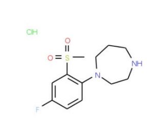 1-[4-Fluoro-2-(methylsulfonyl)phenyl]-homopiperazine hydrochloride - chemical structure image