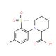 1-[4-Fluoro-2-(methylsulfonyl)phenyl]piperidine-2-carboxylic acid - chemical structure image