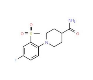 1-[4-Fluoro-2-(methylsulfonyl)phenyl]piperidine-4-carboxamide - chemical structure image