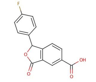 1-(4-Fluorophenyl)-1,3-dihydro-3-oxo-5-isobenzofurancarboxylic Acid (CAS 372941-51-0) - chemical structure image