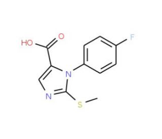 1-(4-fluorophenyl)-2-(methylthio)-1H-imidazole-5-carboxylic acid (CAS 750598-95-9) - chemical structure image
