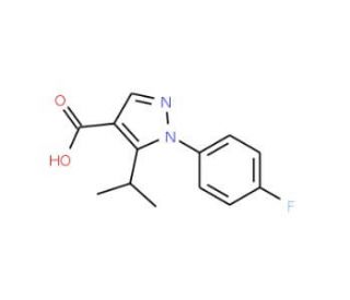 1-(4-fluorophenyl)-5-isopropyl-1H-pyrazole-4-carboxylic acid - chemical structure image