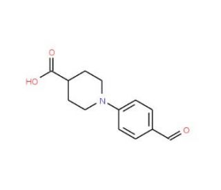 1-(4-Formylphenyl)-4-piperidinecarboxylic acid - chemical structure image