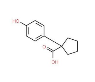1-(4-Hydroxy-phenyl)-cyclopentanecarboxylic acid (CAS 91496-64-9) - chemical structure image