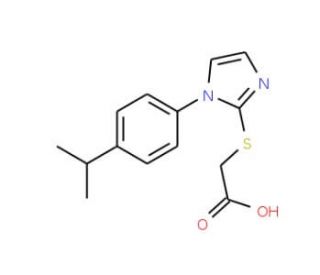 {[1-(4-isopropylphenyl)-1H-imidazol-2-yl]thio}acetic acid - chemical structure image