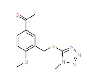1-(4-methoxy-3-{[(1-methyl-1H-tetrazol-5-yl)thio]methyl}phenyl)ethanone - chemical structure image