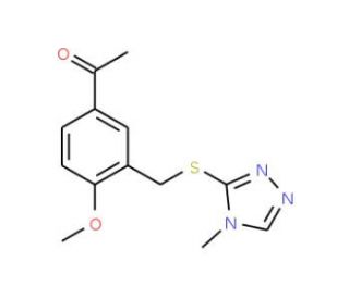 1-(4-methoxy-3-{[(4-methyl-4H-1,2,4-triazol-3-yl)thio]methyl}phenyl)ethanone - chemical structure image